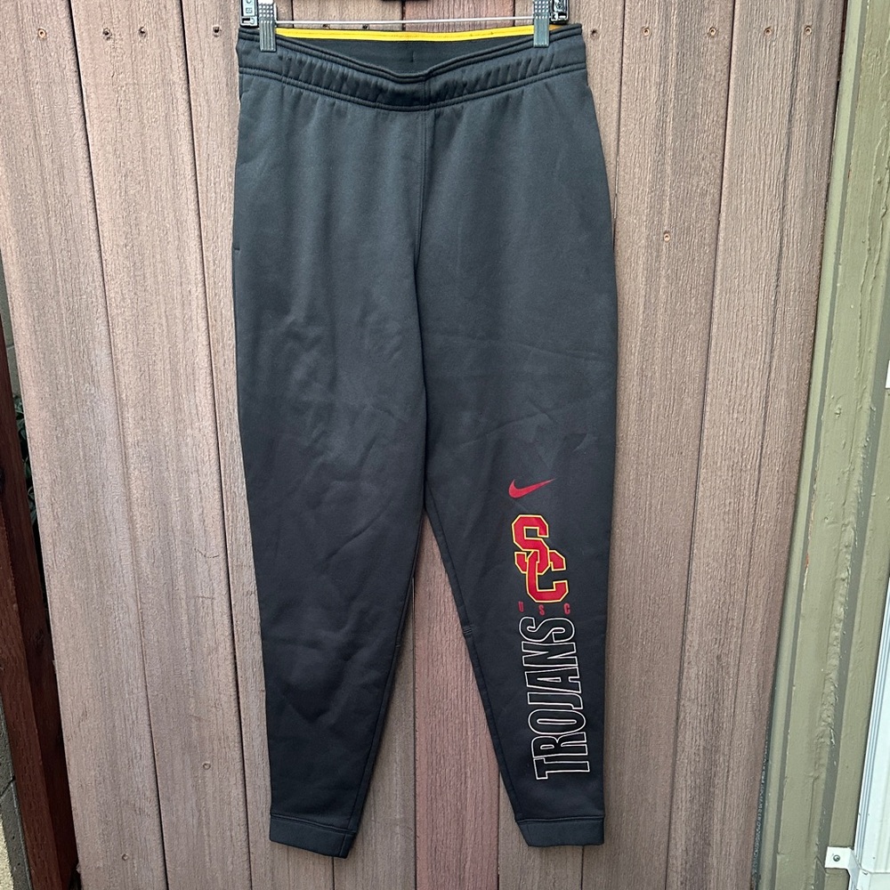 NIKE | Men’s Small Charcoal Gray USC Trojans Cuffed Dri Fit Sweatpants Joggers